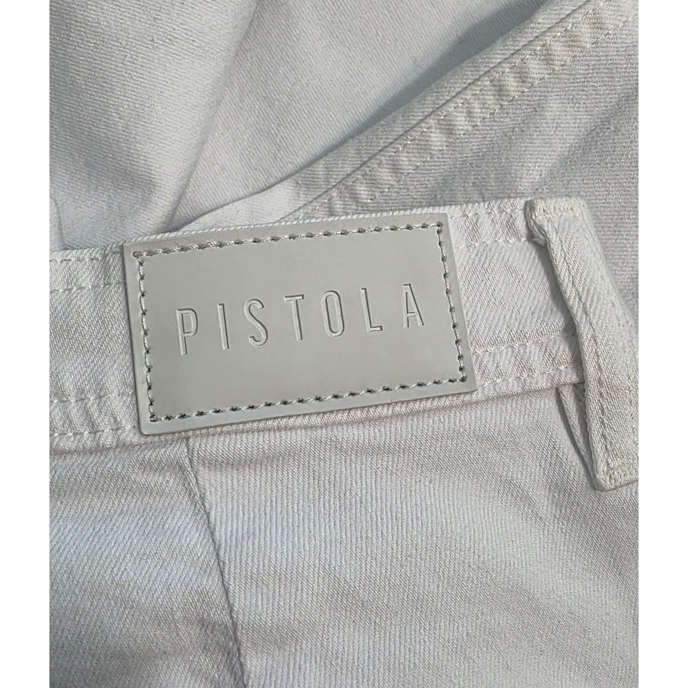 Pistola Penny Crop High Rise Wide Leg Jeans Snow White 26 - Picture 10 of 11